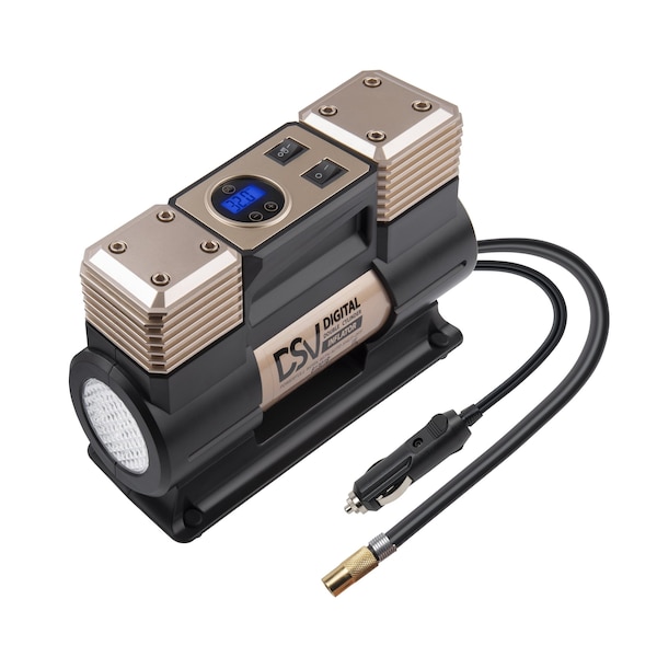 Dsv Standard Digital Portable Heavy Duty Double Cylinders Air Compressor 81301B - main